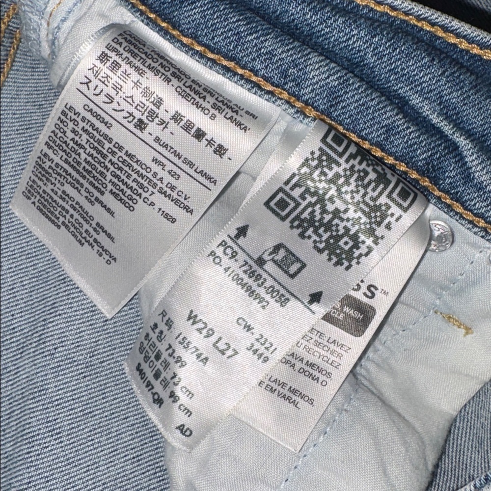 Levi’s Ribcage Straight Ankle Jeans 29x27 Light Wash - Picture 4 of 8